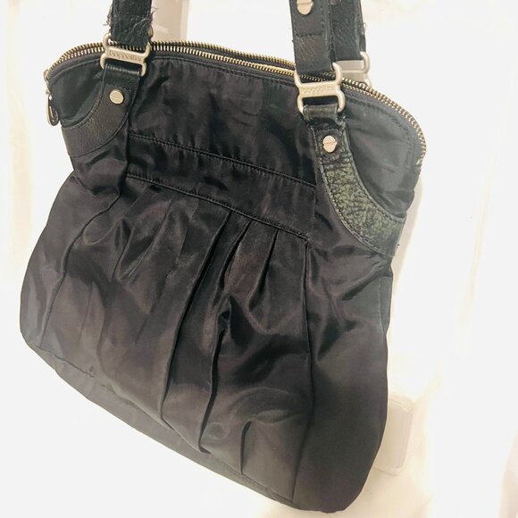 Baggalini Shoulder Tote Bag/purse-Black/Tan-Lightweight-Roomy-Zip up top - Picture 7 of 14